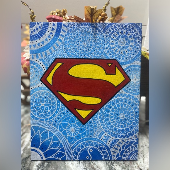 Superhero Logo Canvas Board Art - Picture 3 of 4